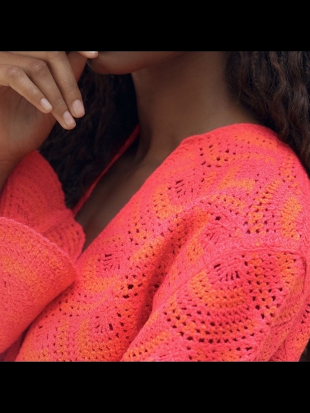 Anthropologie Celandine Crochet Long-Sleeve Mini Kaftan - Picture 9 of 10